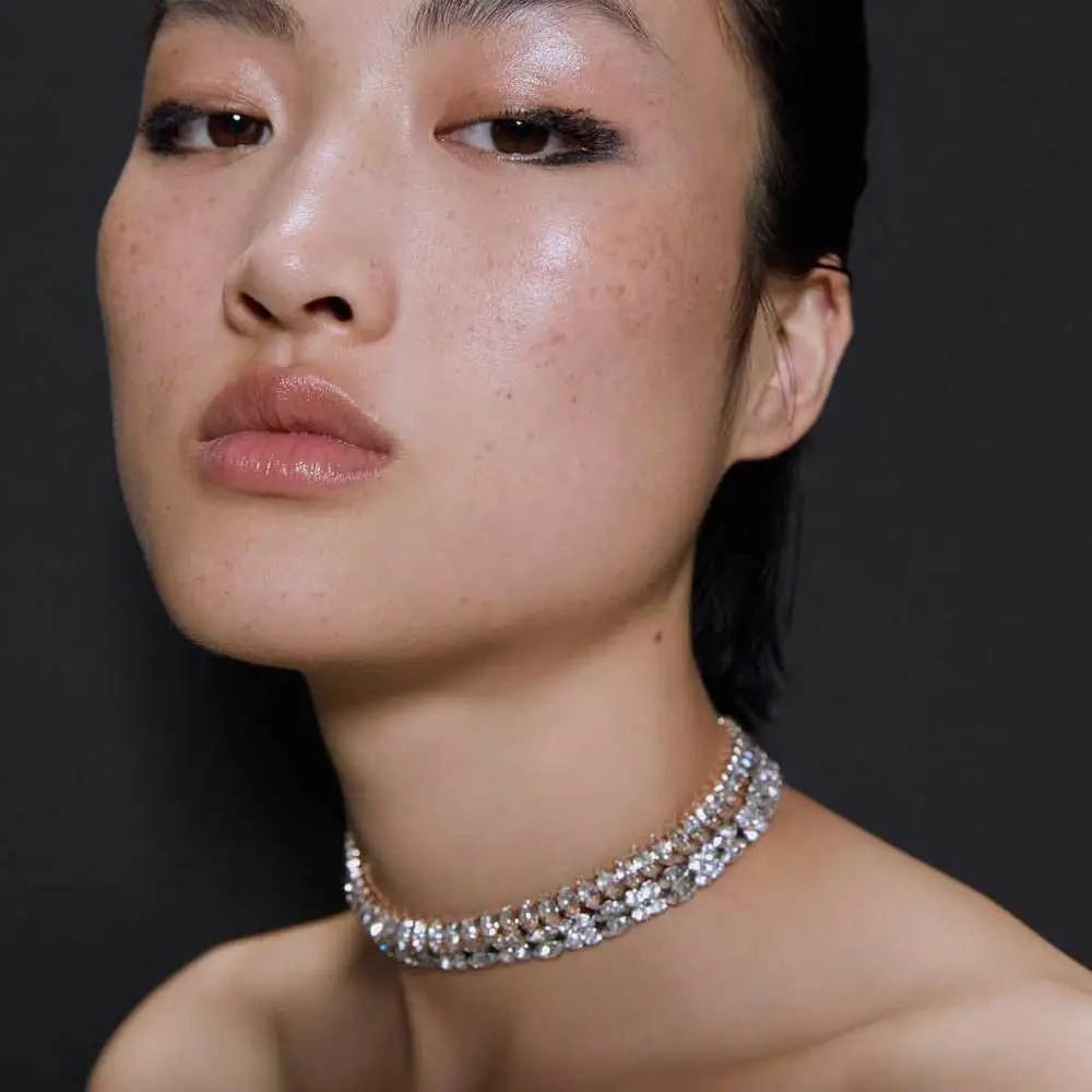 

Best lady ZA Luxury Crystal Choker Girls Party Necklace Bohemian Handmade Baroque Women Wedding Statement Gifts Necklace Jewelry