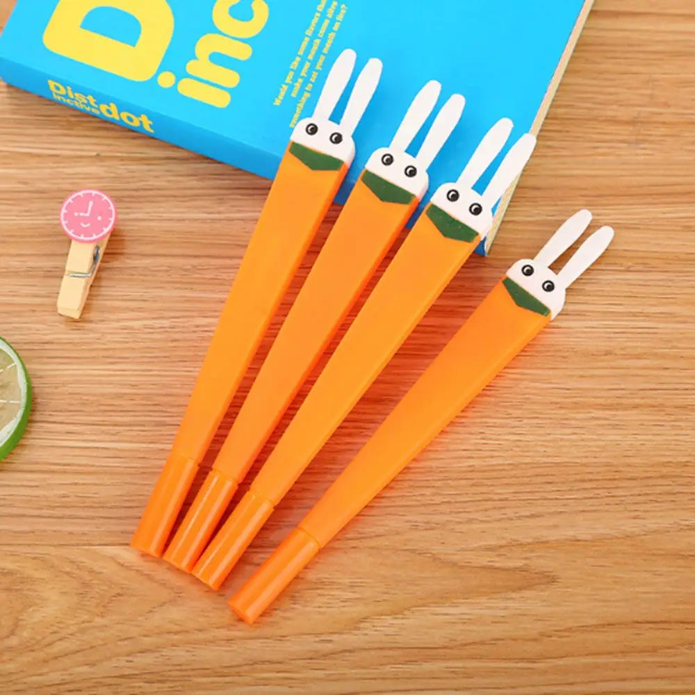 Гелевые ручки с милым мультяшным Кроликом, зайчиком, морковкой, Кроликом, школьные офисные принадлежности, гелевые студенческие ручки, подарки для экзамена, канцелярские принадлежности