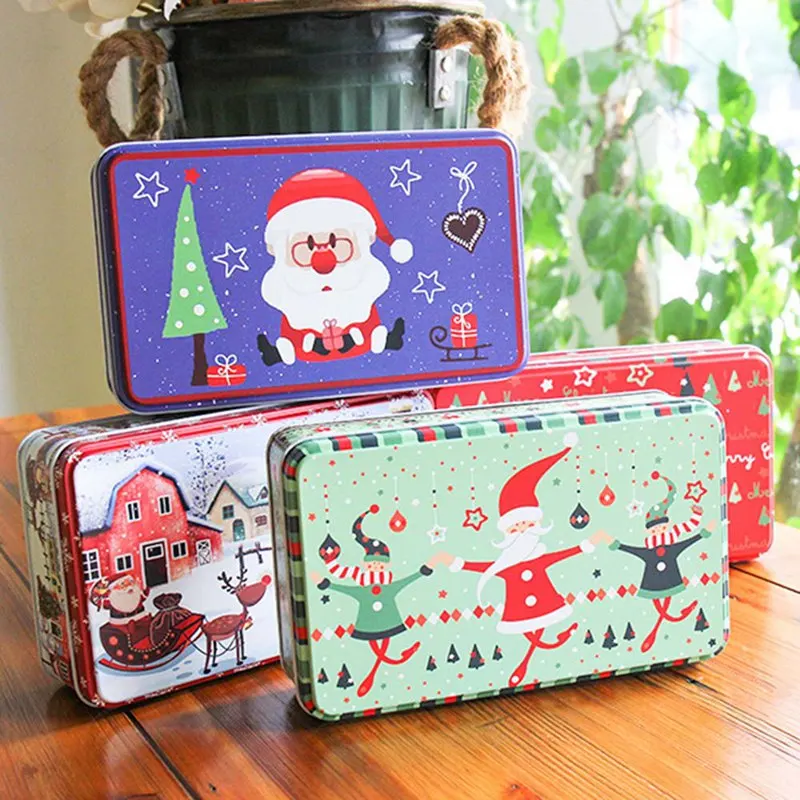 

Cute Rectangle Christmas Series Gift Package Candy Gift Box Case New Cartoon Old Man Square Box Festive Supplies