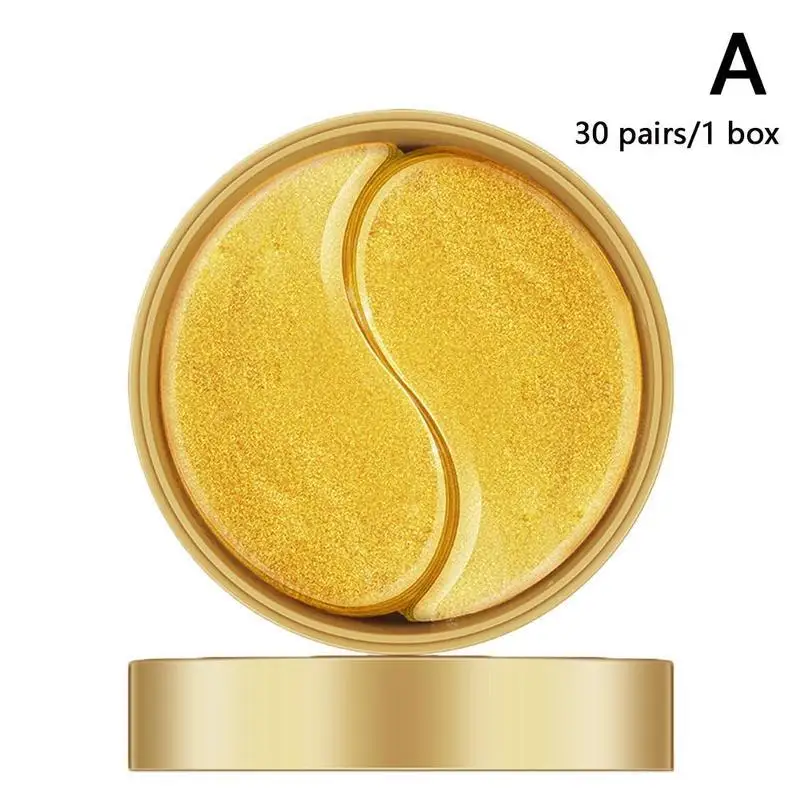 Black Eye Mask Natural Moisturizing Gel Patches for Eye Remove Dark Circles Anti Age Bag Eye Wrinkle 60pcs Eye Mask - Цвет: Gold