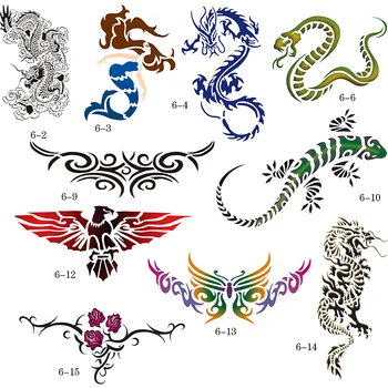 

Golden Phoenix Book Temporary Airbrush Tattoo Stencils For Body Art Painting Flower Series Makeup Cosmetics Free Shipping