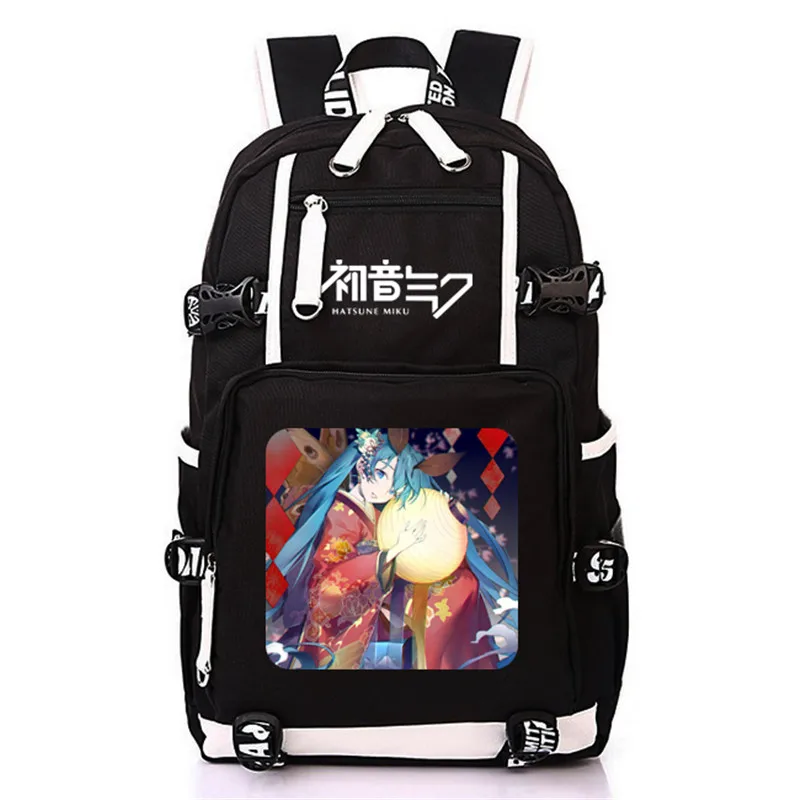 Style-20 Модная Аниме Хацунэ Мику Vocaloid Студенческая сумка для отдыха и путешествий с usb зарядным портом школьные сумки для подростков мальчиков и девочек - Цвет: Style-20