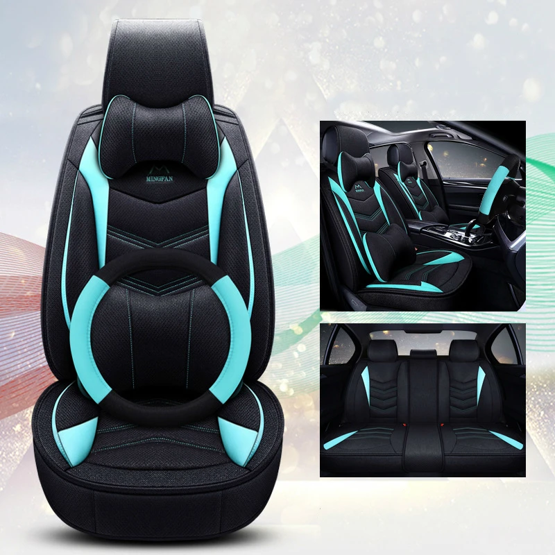 

Wesheu New Fashion Mint Green Car Seat Cover Universal Flax Seat Cushion for Camry 70 Dodge Challenger