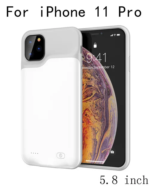 Для iPhone 11 Pro Аккумулятор Max Чехлы силиконовые противоударные чехлы для iPhone 11 Pro power Case Backup power Bank чехол - Цвет: White for 11 Pro