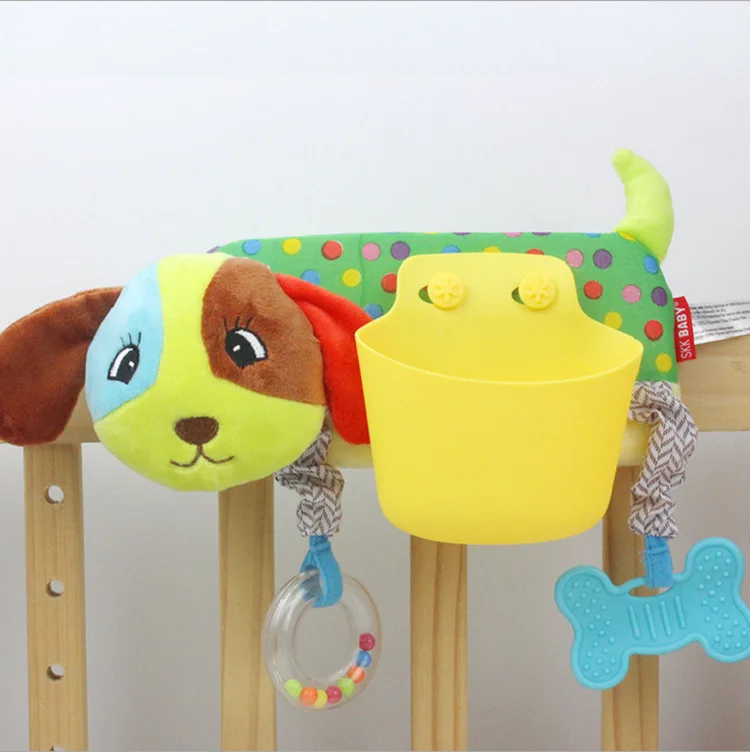 Детские игрушки, Мультяшные детские погремушки с прорезывателями, мобильная кровать для кукол, игрушки для новорожденных, чехол для хранения коляски - Цвет: puppy