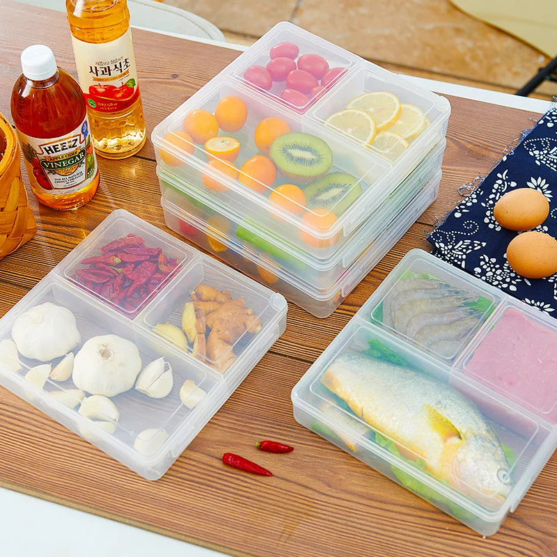 Детская пищевая пластиковая коробка для хранения фруктов и кухни, сохраняющая свежесть, отделенная от струны, Ланч-бокс для микроволновки