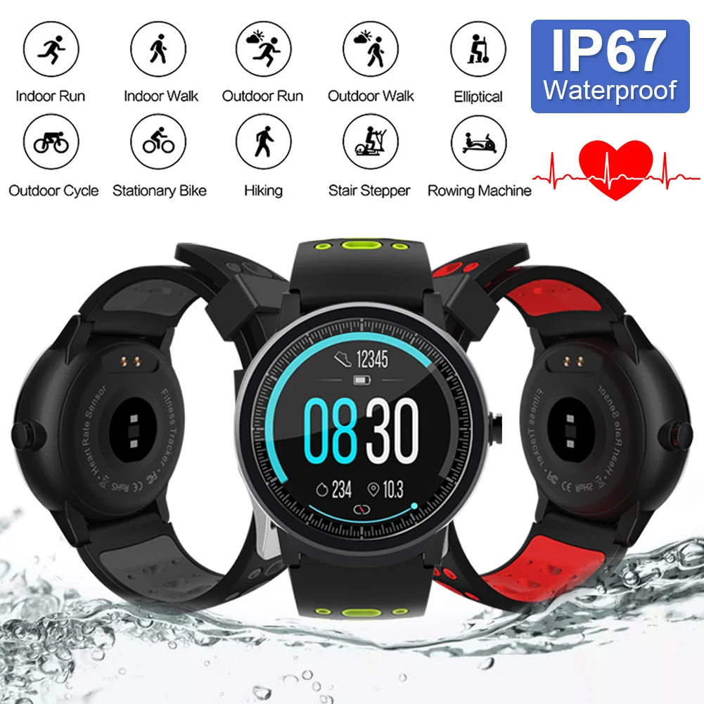 

Smart Watch Bluetooth 4.0 IP67 Waterproof Fitness Tracker Heart Rate Monitor Pedometer Fashion Clock Sport Wristwatch Man Woman