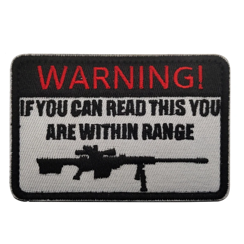 Предупреждение патч вышитая аппликация этикетка для шитья панк байкерское патчи
