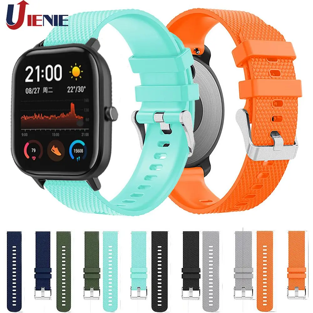 Ремешок силиконовый для Xiaomi Huami Amazfit GTS 2 спортивный смарт браслет часов GTR 42 мм/Bip