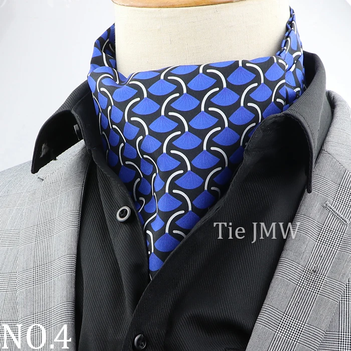 Männer Vintage Floral Paisley Gestreifte Krawatte Formale Hochzeit Krawatte Ascot Scrunch Selbst Britischen Gentleman Polyester Weiche Krawatte Geschenk – Detail 4