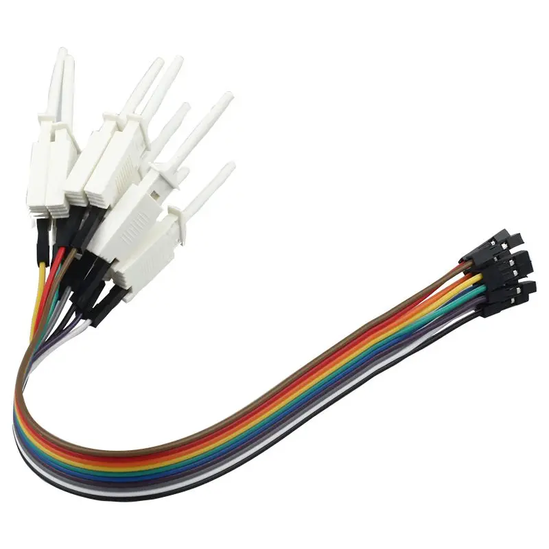 Promotion! 10 pin DuPont head test hook flat test hook clip test hook logic analyzer hook White