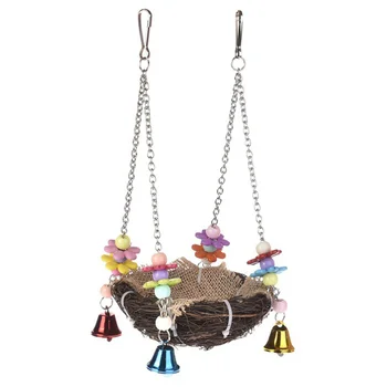 

1Pc Rattan Parrot Bite Toy Creative Bird Swing Plaything Bird Standing Rack