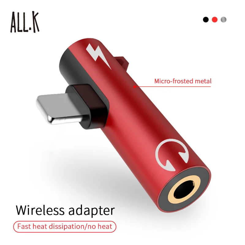 

Gun shape Headphone 2-in-1 Dual-port Headphone Adapte for iOS10 and above Audio Charger Dispenser Accessories