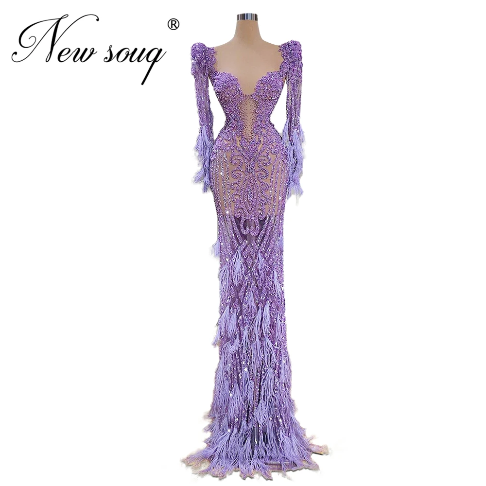 

Princess Shiny Beaded Formal Gown Saudi Arabic See Through Evening Dresses 2020 Custom Crystal Long Celebrity Prom Dress Dubai