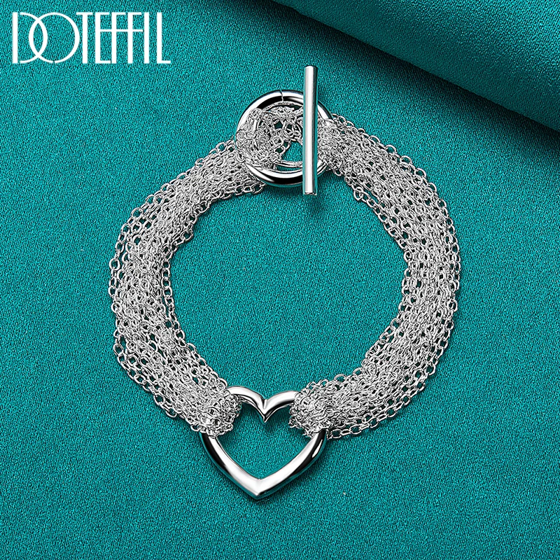 DOTEFFIL 925 Sterling Silver Multi Line 