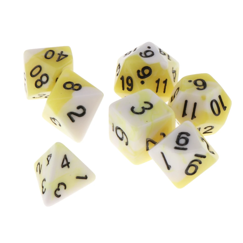 Pack of 7 Polyhedral Dices Table Board Games Party KTV for Dungeon & Dragons DND Dice Set Party Game Dices Hobby & Collectibles