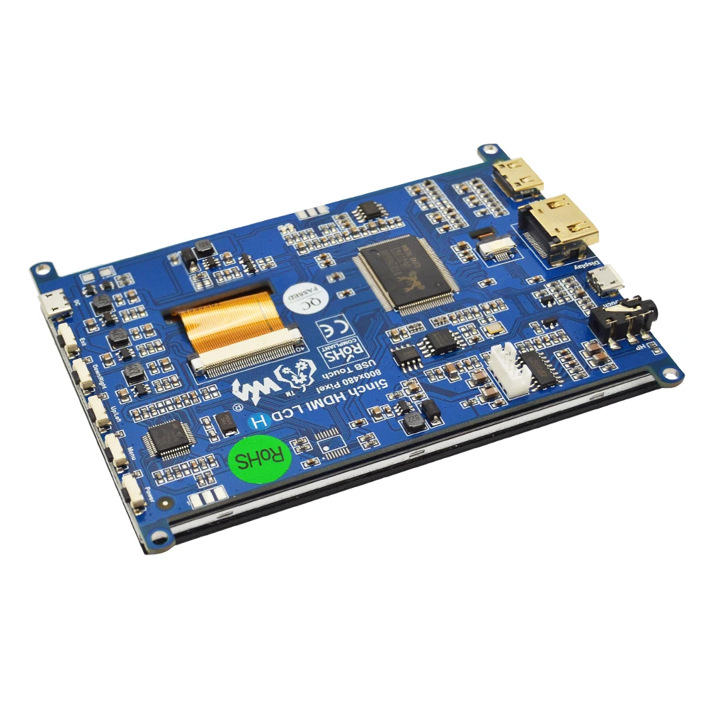 ЖК экран с сенсорным экраном для Raspberry Pi 4B/3B +/Jetson Nano 5 дюймов HDMI 800*480 интерфейс