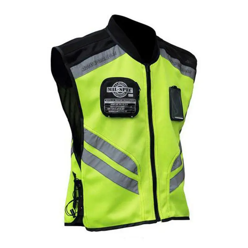 Мотоциклетный светоотражающий жилет мотоциклетная безопасная униформа одежда Предупреждение высокая видимость куртка жилет