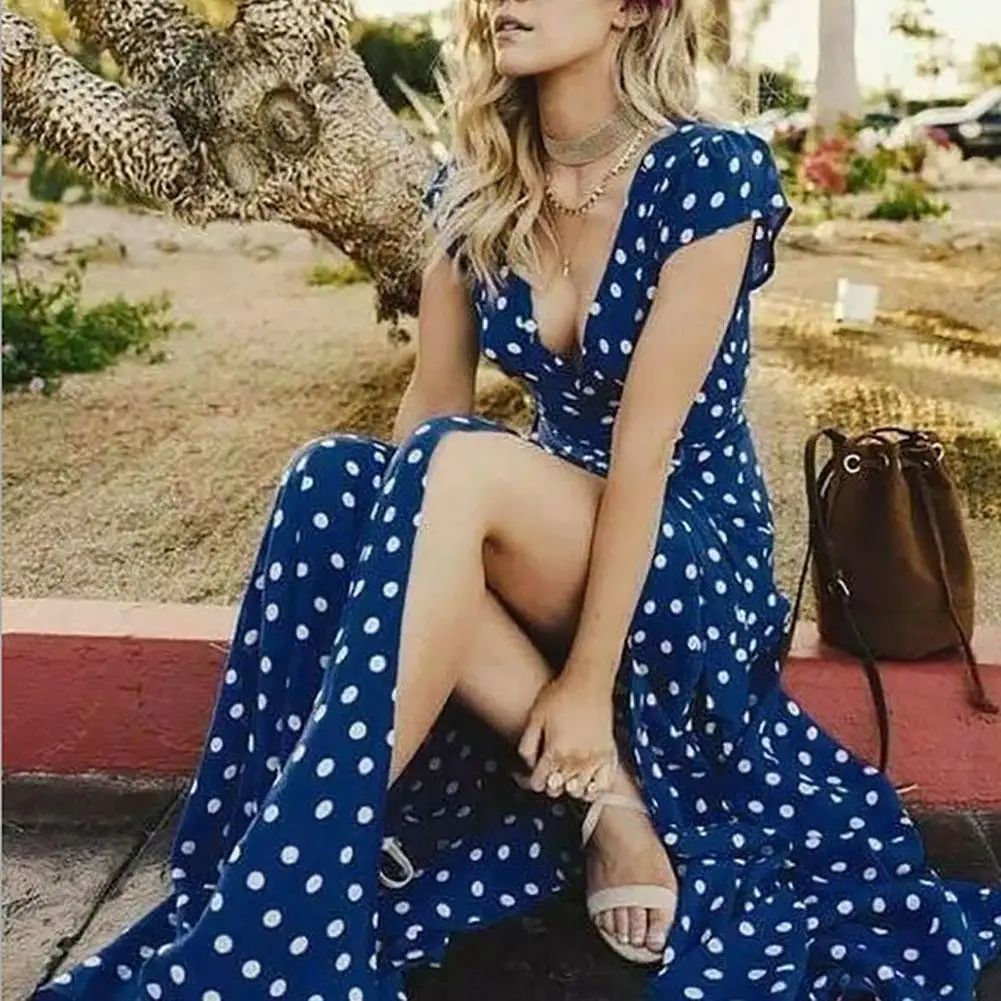 polka dot split dress