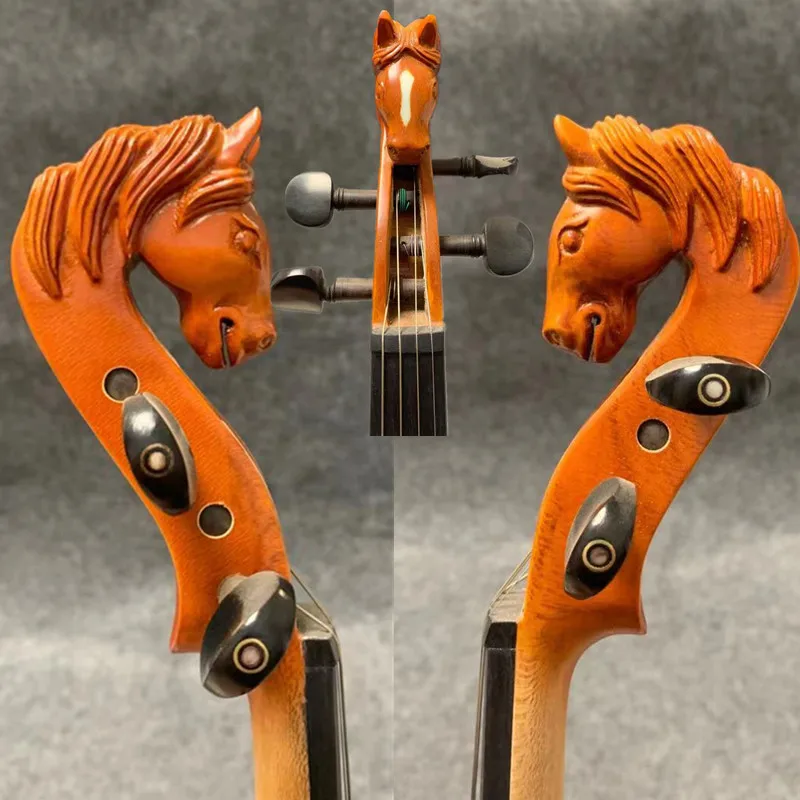 Baroque style song maestro bird's eye 4/4.Whole maple back,carving horse head #14543