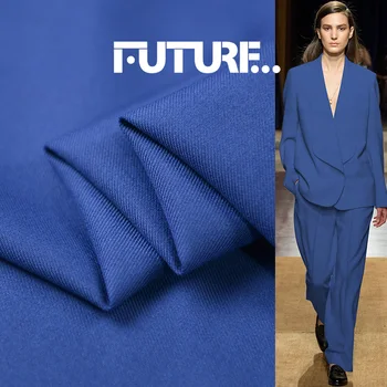 

Blue serge wool fabric twill wool worsted fabric fancy worsted suiting 430g/meter,WF255