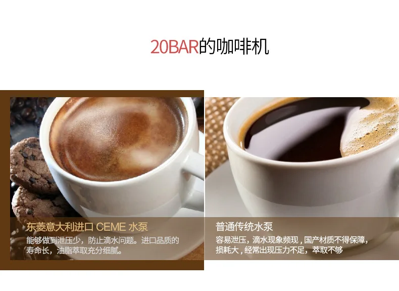 50HZ 220V Semi Automatic Coffee Machine Milk Frother Espresso Machine Espresso Cups Espresso Coffee Maker