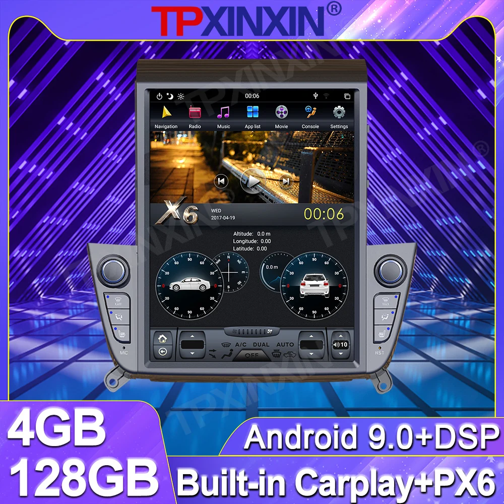 

4+128G For Hyundai Tucson IX35 2018 2019 Android Tesla Vertical Big Screen Car Radio Multimedia Player GPS Navigation Carplay