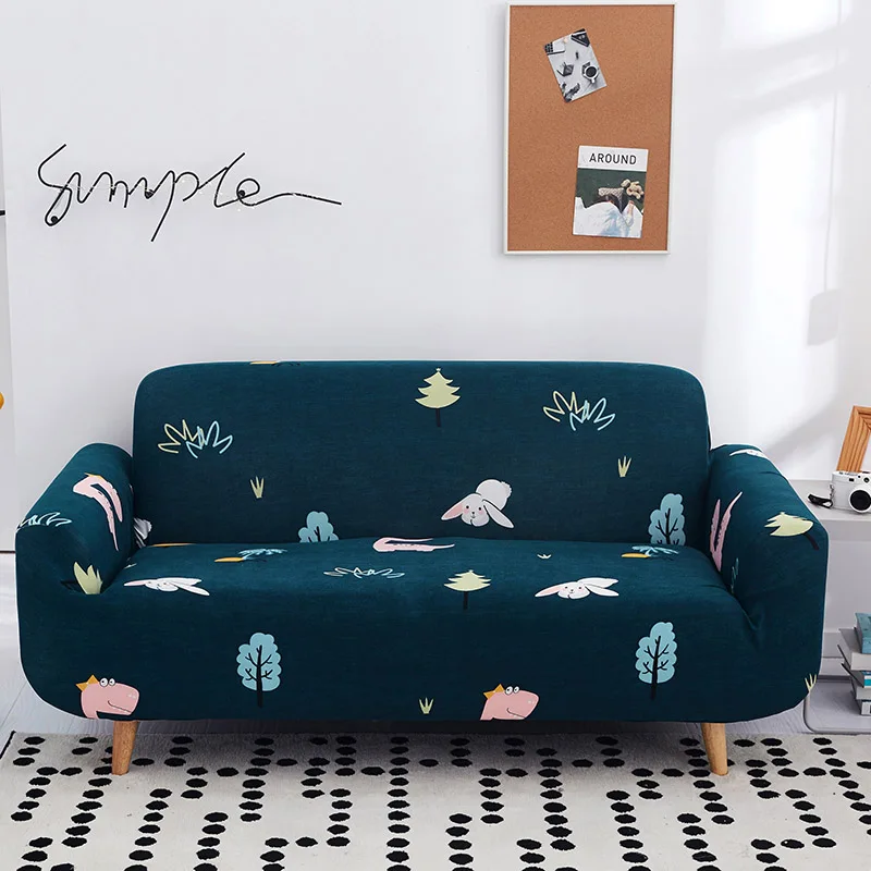 Couch Slipcover New Cartoon Dog Pattern Elastic Durable Polyester Sofa Cover for Single/Double/Three/Four Seat Sofa Home Decor