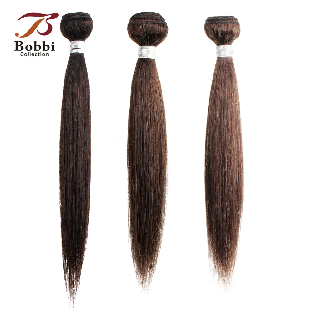 BOBBI коллекция индийские прямые волосы пучки с 2x6 Ким К closureкоричневый не Реми человеческие волосы переплетения пучки с кружевом Закрытие