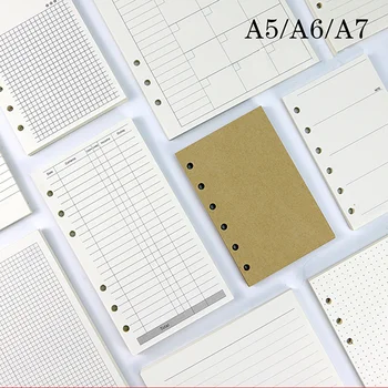 

A5 A6 Loose Leaf Notebook Refill Paper 45 Pages Core/refilling Inner Papers Classic 6 Holes Binder Notebook Inner Weekly Planner