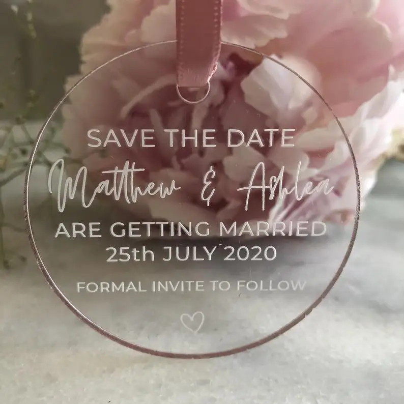  Personalised Clear Acrylic Wedding Invitationwedding save the datewedding favorBirthday Party Guest - 4.00027E+12