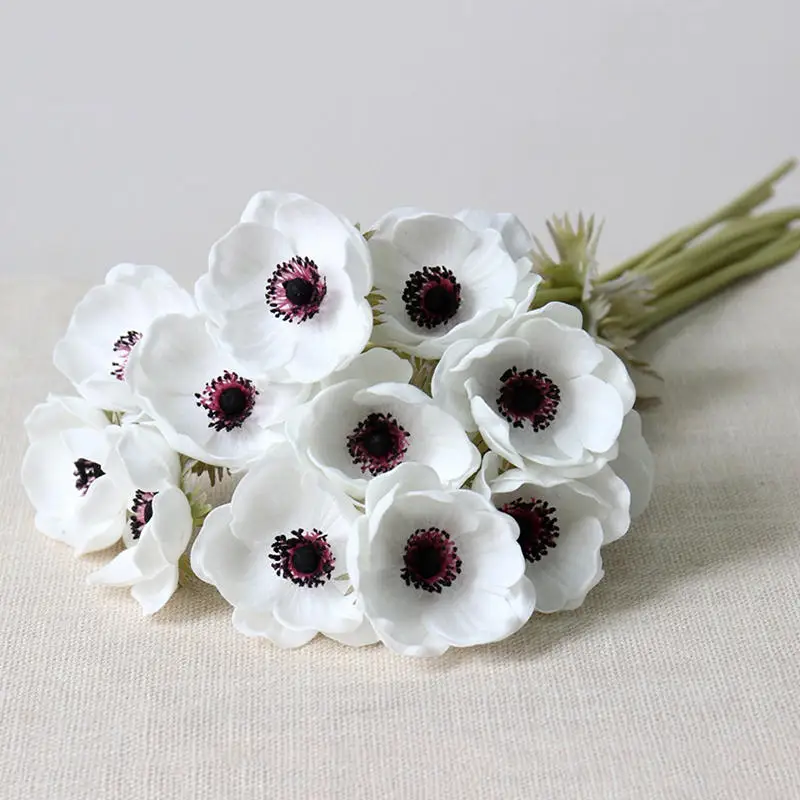 Настоящие искусственные Искусственные цветы Anemone шелковые искусственные цветы для свадьбы держа поддельные цветы домашний сад декоративный венок