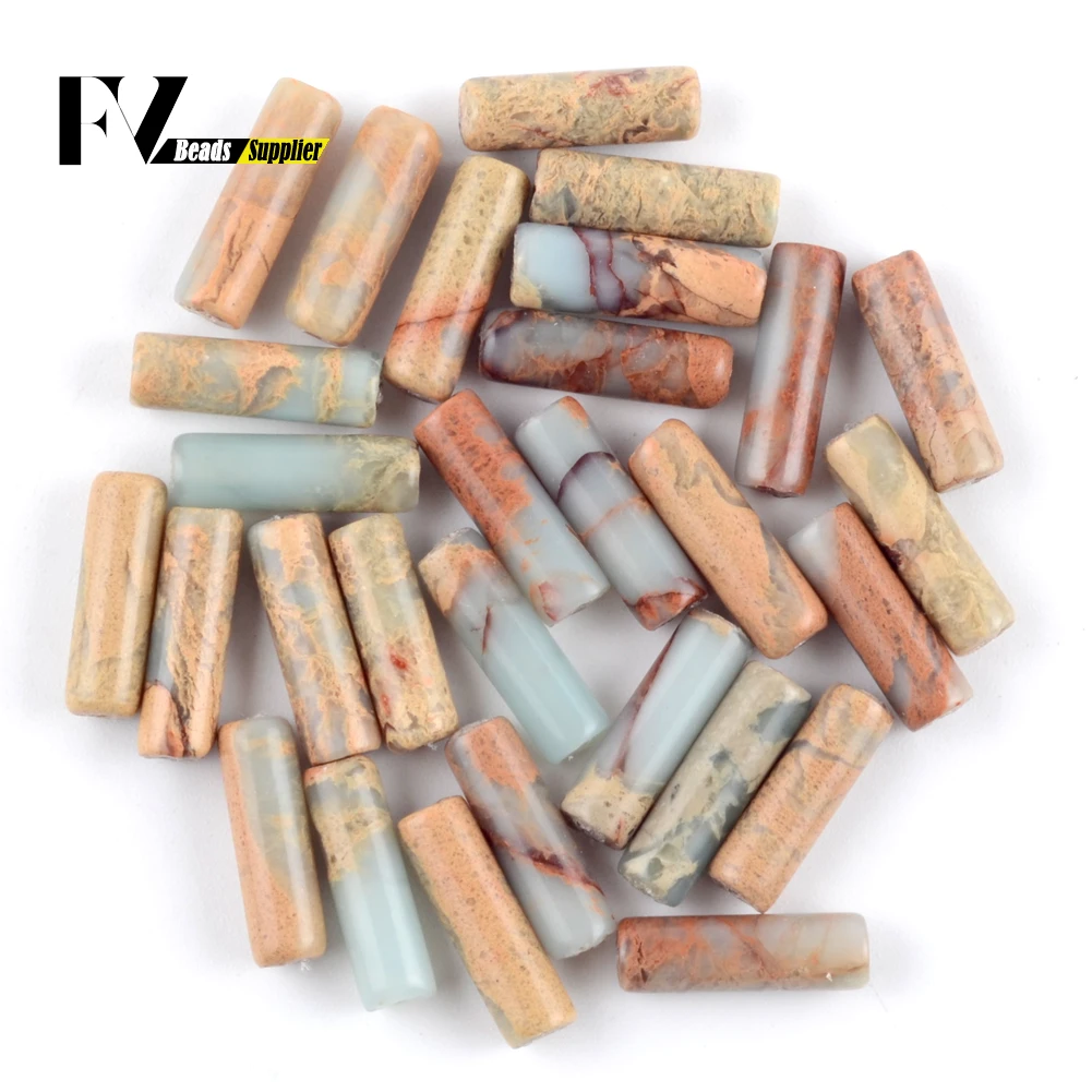 

Natural ShouShan Stone Loose Column Beads 4x13mm Spacer Tube Beads For Jewelry Making DIY Bracelet Accessory 15" Strand