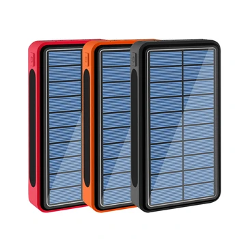 

50000mAh Solar Power Bank 4 USB Type C Poverbank Portable Charger Charging with Outdoor Camping Flashlight 50000 mAh Powerbank