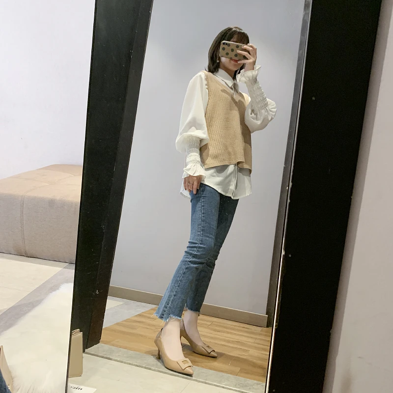 Размеры 34-40, г. Новые Осенние Женские однотонные туфли-лодочки Вечерние туфли на высоком тонком каблуке под Клубное платье элегантные женские офисные туфли в европейском стиле