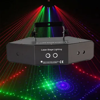 

YaYao 6 Ogen Laser Scan Lichten DMX512 Rgb Full Color Laser Licht Lineaire + Image Effect Podium Verlichting 6 Lens Scanner lase