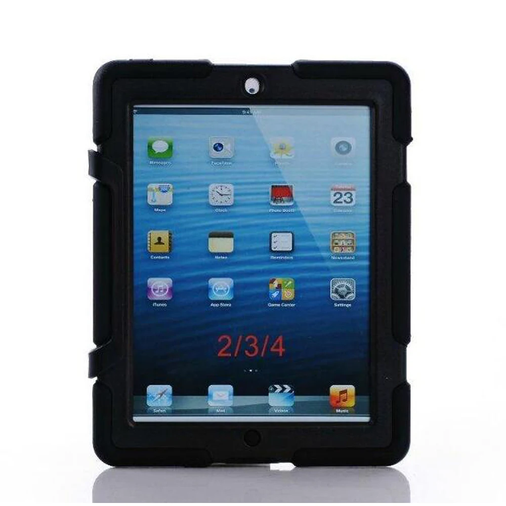 Для iPad 2/3/4 iPad 3 iPad 4 9,7 дюймов чехол для планшета, детский противоударный жесткий прочный армированный сверхпрочный силиконовый чехол+ ручка