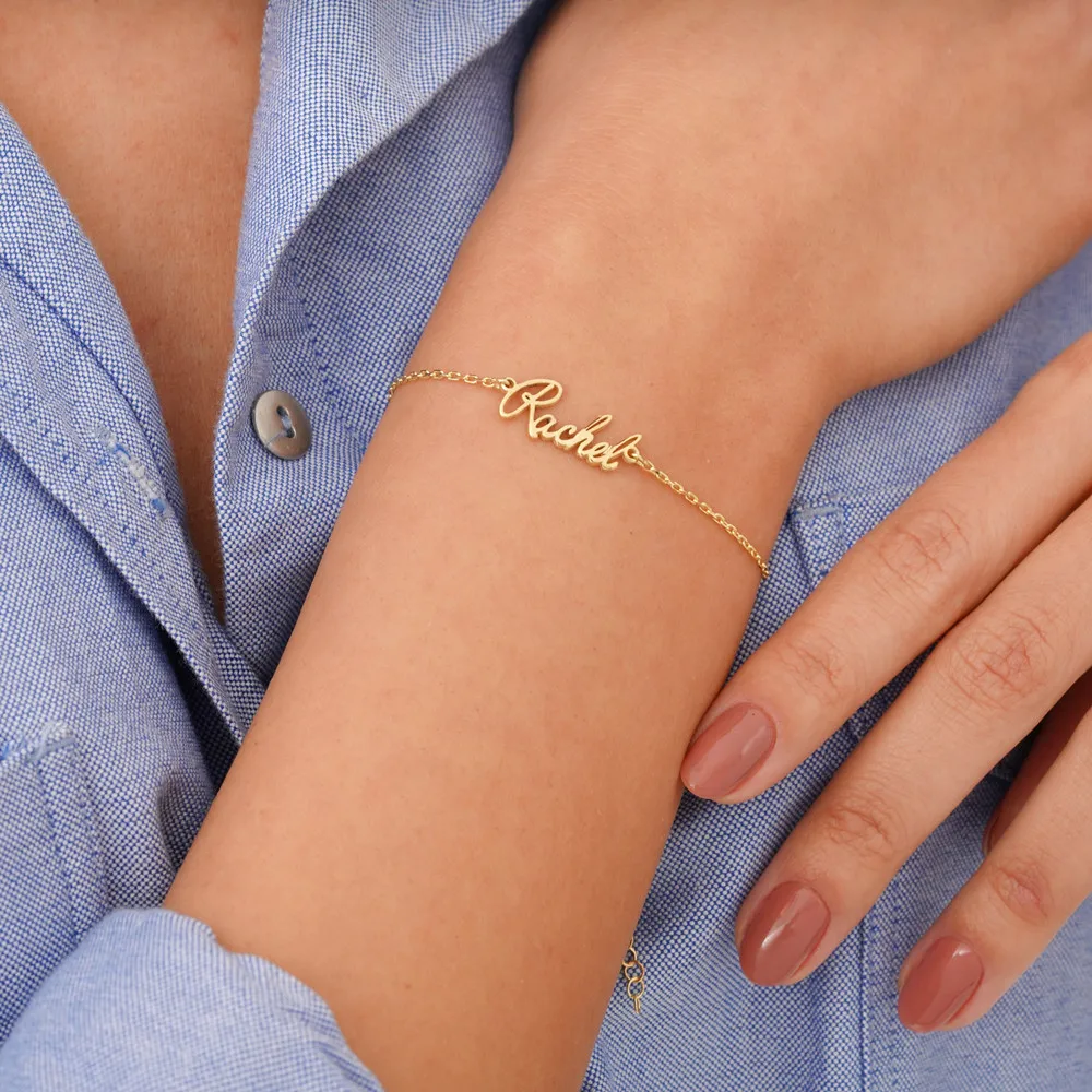 Custom Name Bracelet Stainless Steel O-Chain Fashion Personalized Punk Name Bracelet For Women Birthday Gift