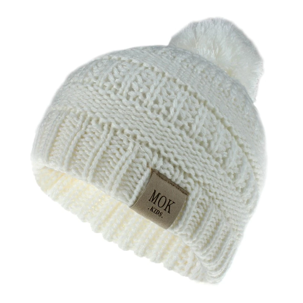 New Fashion Newborn Cute Baby Beanies Boys Girls Winter Keep Warm Hat Kids Knitted Wool Hemming Hat Fit Boy Cap Knitted 904