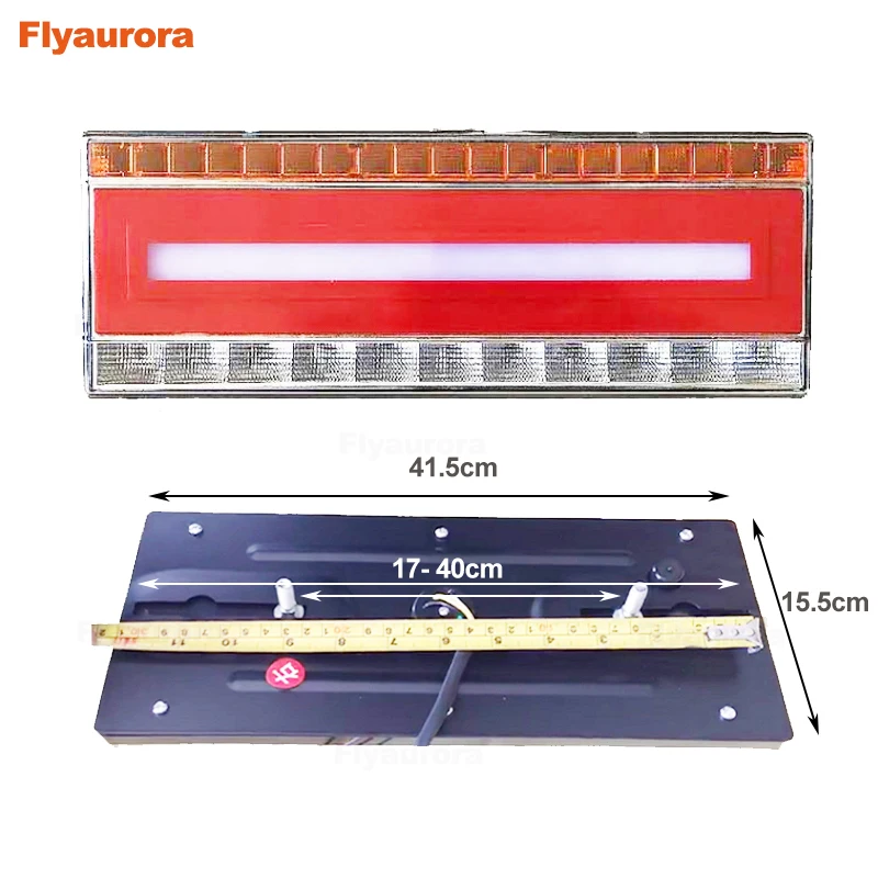 2X Автомобильный светодиодный задний светильник, задние лампы, рейлер 24 В, задние части для прицепа, грузовик, светильник ing, водонепроницаемый IP68, инженерный автомобиль, полуприцеп - Цвет: 41.5cm R