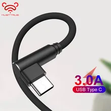 90 градусов type-C USB кабель для быстрой зарядки и передачи данных USB C кабели для samsung S10 huawei Xiaomi Redmi Note 7 USBC телефонный кабель