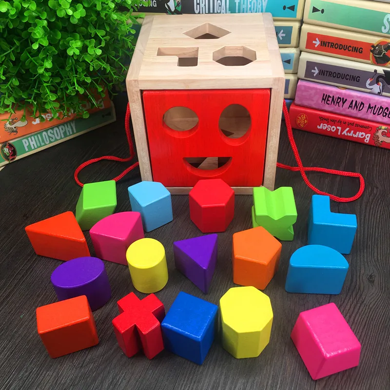 

Children Educational Force Building Blocks Toy 1-2-3 a Year of Age 12 Months Infant Men And Women Baby Shape 17 Hole Matching