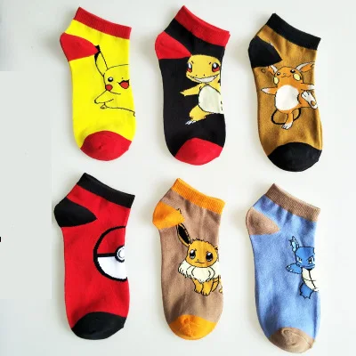 Calcetines tobilleros de algodón de Pokémon para hombre y mujer, medias deportivas de dibujos animados, de Pikachu, para Navidad