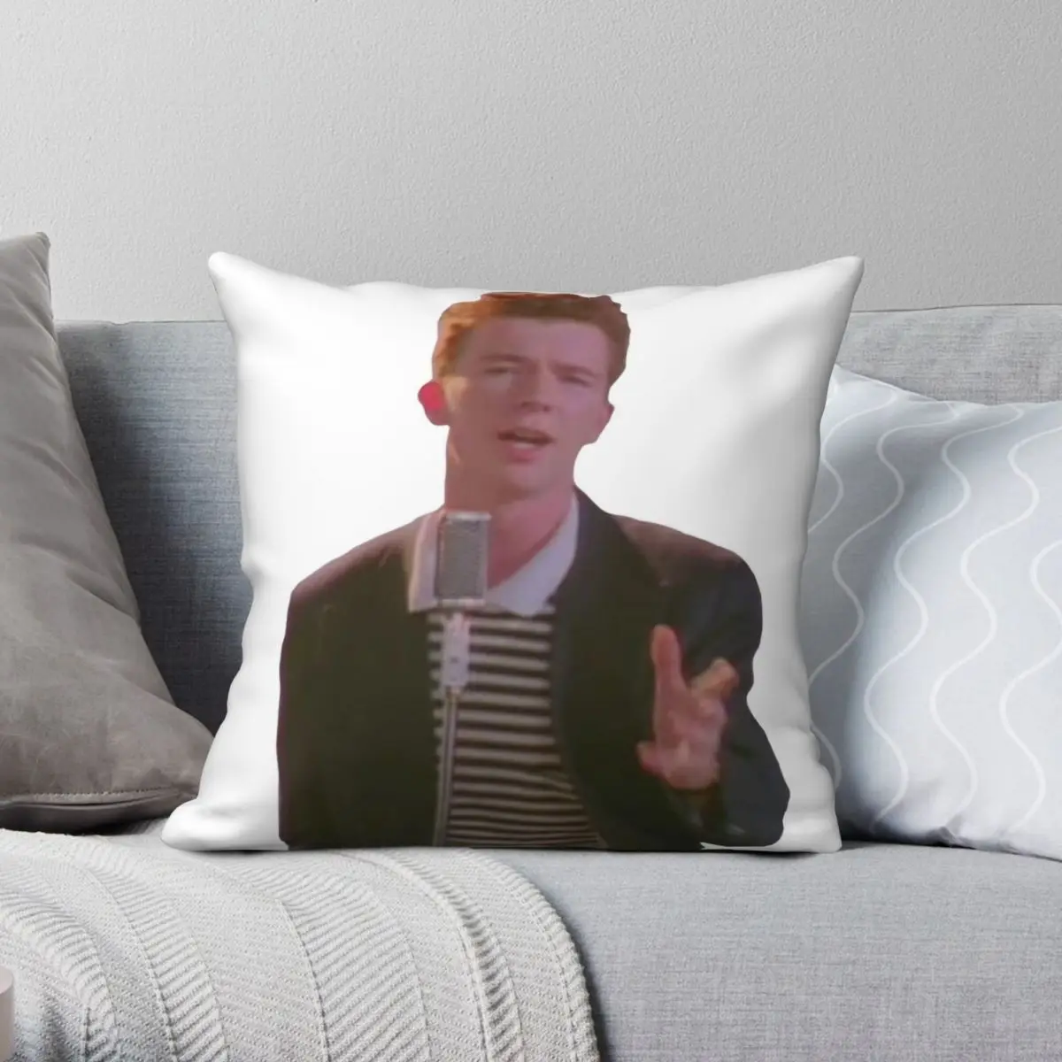 

Never Gonna Give You Up Pillowcase Polyester Linen Velvet Pattern Zip Decor Sofa Cushion Cover