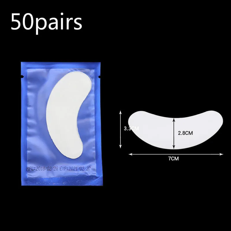 50 пар/лот бумажные накладки для наращивания ресниц, новые бумажные накладки для ресниц, накладки под глаза, накладки для ресниц, накладки для глаз, наклейки, обертывания, инструменты для макияжа - Цвет: Blue-50pairs