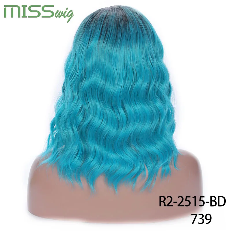 1B/27HL Miss wig короткие парики фиолетовые курчавые кучерявые парики для черных женщин синтетические волосы африканские пушистые волосы высокотемпературное волокно - Цвет: 1B/27HL