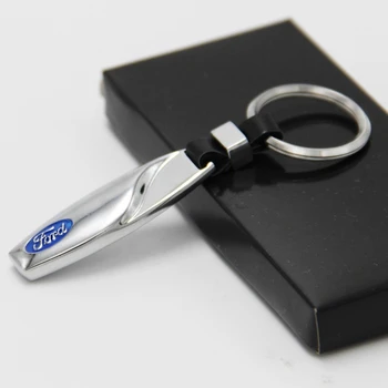 

Creative water drop shape metal art car keychain for ford badge key chain pendant men business gift 4s shop auto accessories