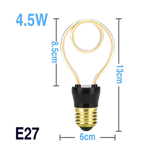Ретро светодиодный светильник лампа E27 220 В Эдисон мягкий светодиодный ампульная лампа 4 Вт 4,5 Вт промышленный декоративный светильник лампа накаливания неправильного дизайна - Цвет: JH-DO