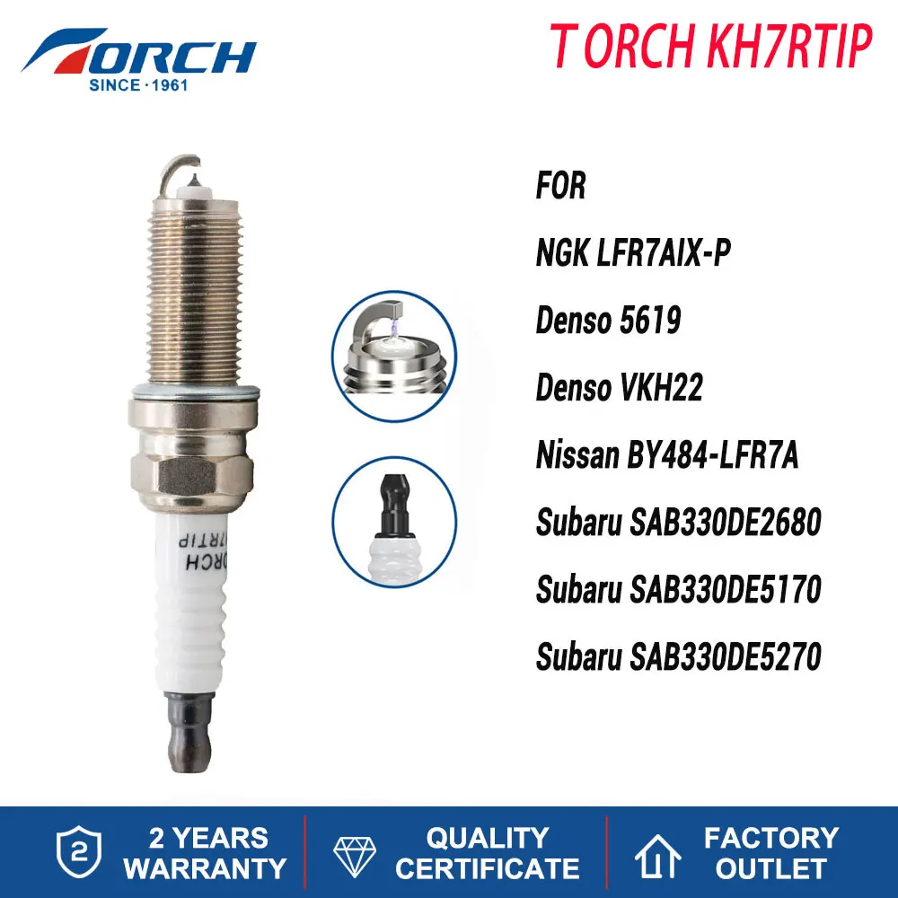 Candle LFR7AIX-P Spark Plug Replacement Iridium Platinum Torch Brand KH7RTIP Denso 5619 Denso VKH22 Ignition System
