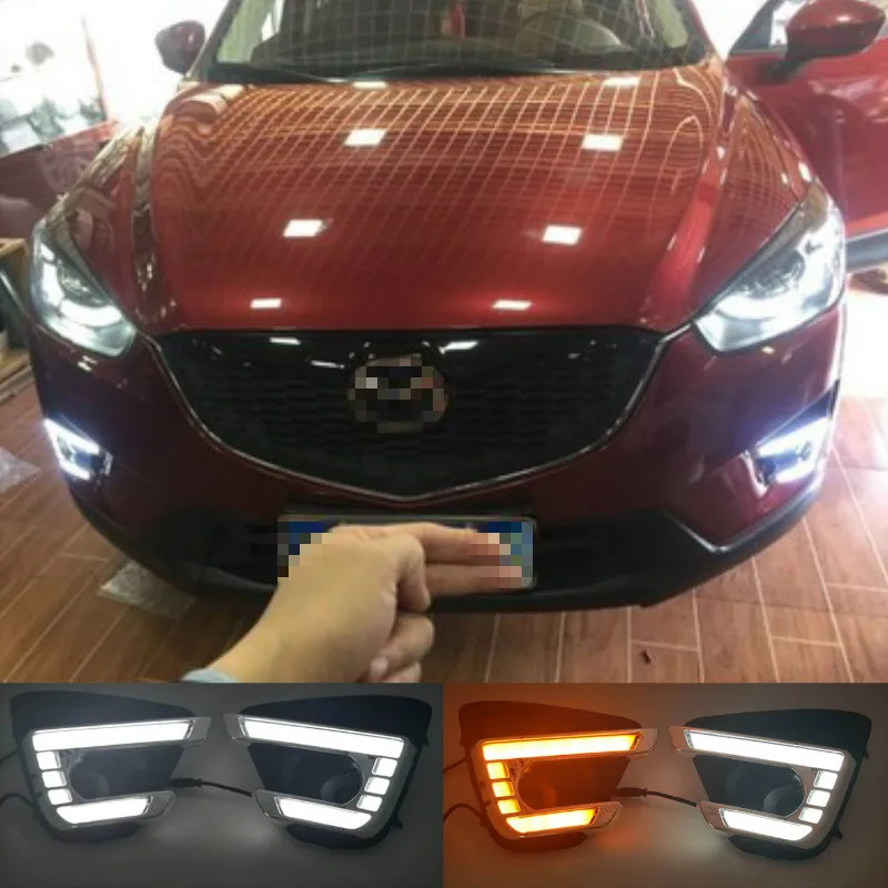 1pair Drl For Mazda Cx5 Cx5 2012 2013 2014 2015 2016 Led Daytime Running Light Turn Signal